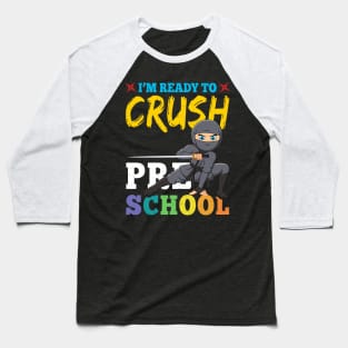 Ninja Preschool Rocks Gift First Day of School Baseball T-Shirt